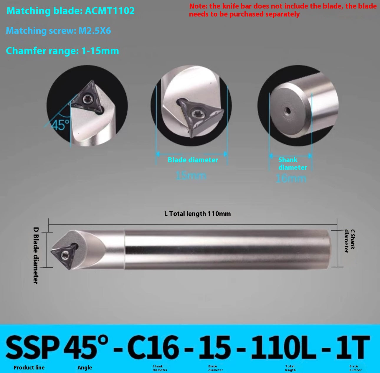 1144-Shedding type fixed-point chamfering cutter 30 degree 45 degree 60 degree chamfering cutter bar SSK/SSP/TCM/SSY/SSO/SSH Shandong Denso Pricision Tools Co.,Ltd.